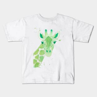 Lime Green Giraffe Kids T-Shirt